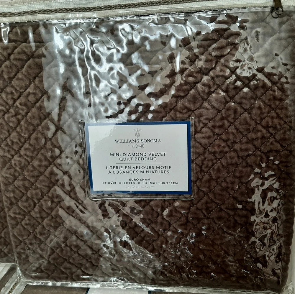 *Williams Sonoma Diamond Velvet Euro Shams